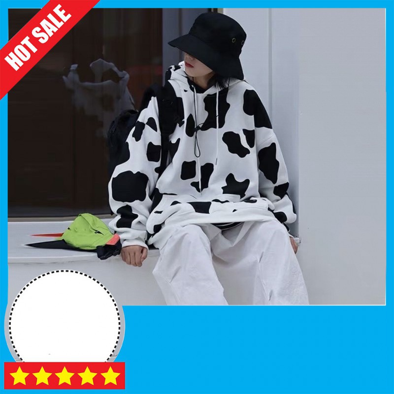 💖 MẪU HÓT 💖 Áo hoodie bò sữa unisex form rộng họa tiết bò sữa cực đẹp thời trang năng động, Áo Bò Sữa Có Mũ
