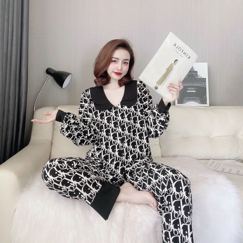 Đồ Ngủ Nữ Lụa, Bộ Ngủ Mặc Nhà Pijama Dễ Thương Vải Lụa Mango Cao Cấp