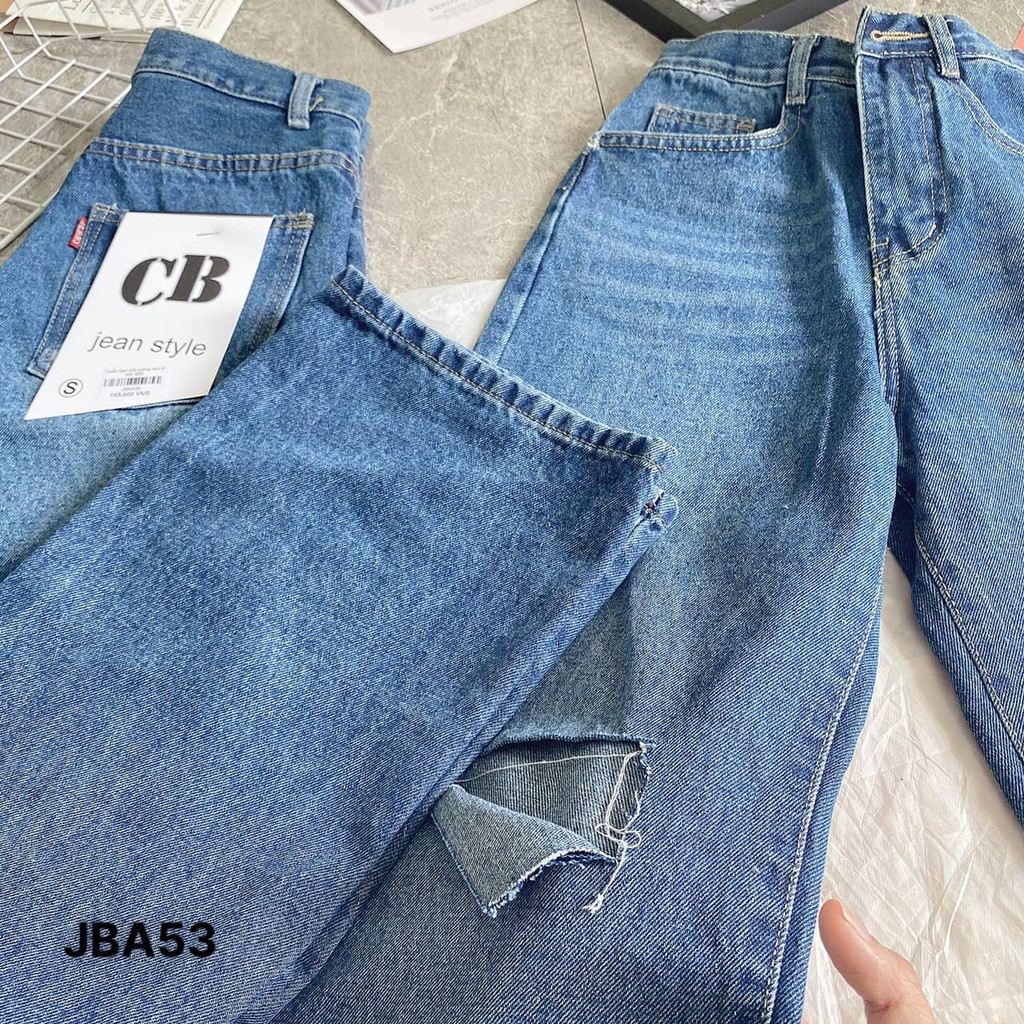 (MẪU MỚI-FREESHIP)Quần jean thái xuông rách 2 bên _JBA53 ❤️ CHIBEST