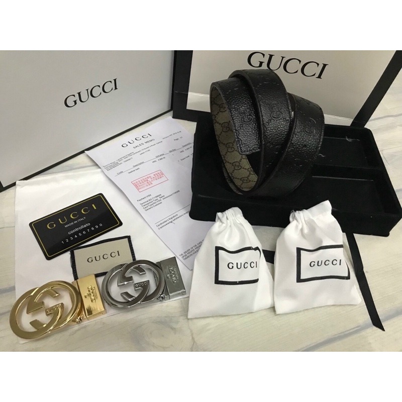 ™💥THẮT LƯNG NAM💥 Thắt Nam Gc| Fullbox - Thẻ Túi Giấy| 2 Mặt