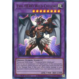 Thẻ Bài Yugioh Evil HERO Wild Cyclone - LDS3-EN030 - Ultra Rare 1st Edition