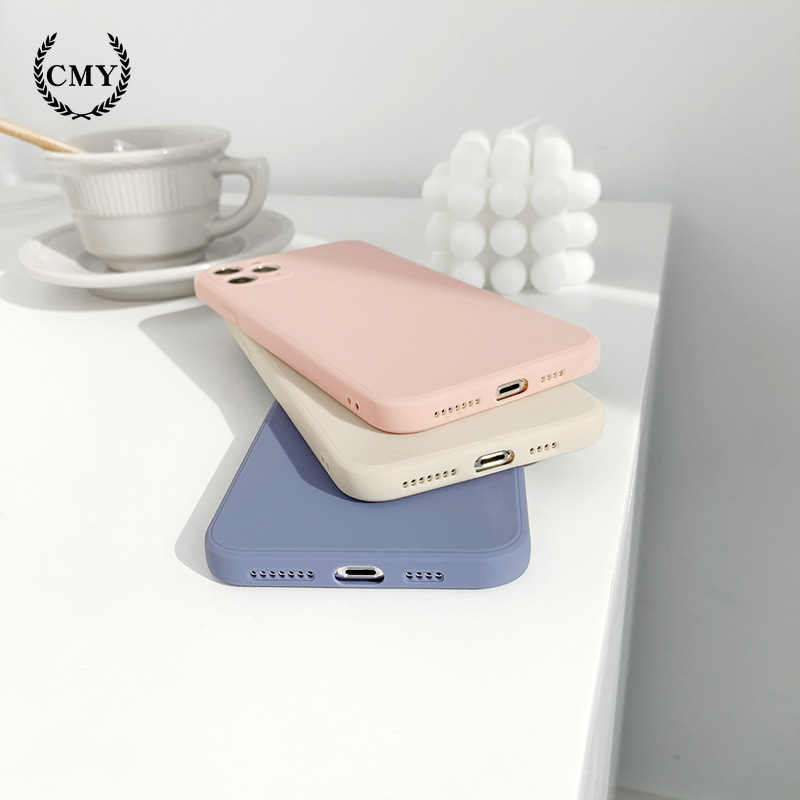 ốp iphone 11 Ốp lưng bằng silicon màu trơn đơn giản cho iPhone11/11Pro 11pro Max X XR XS XS MAX 7 8 plus SE 12 pro max 12 mini 13 pro max 13 mini