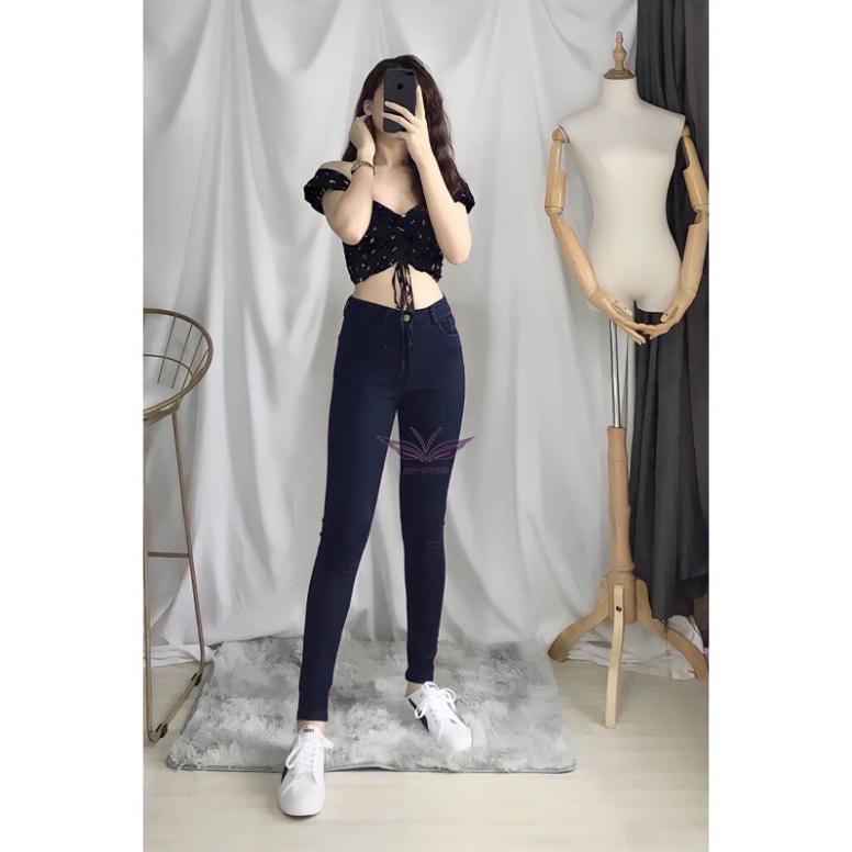 Quần Jean Nữ Lưng Cao Co Giãn Dáng Ôm Có Túi cb
