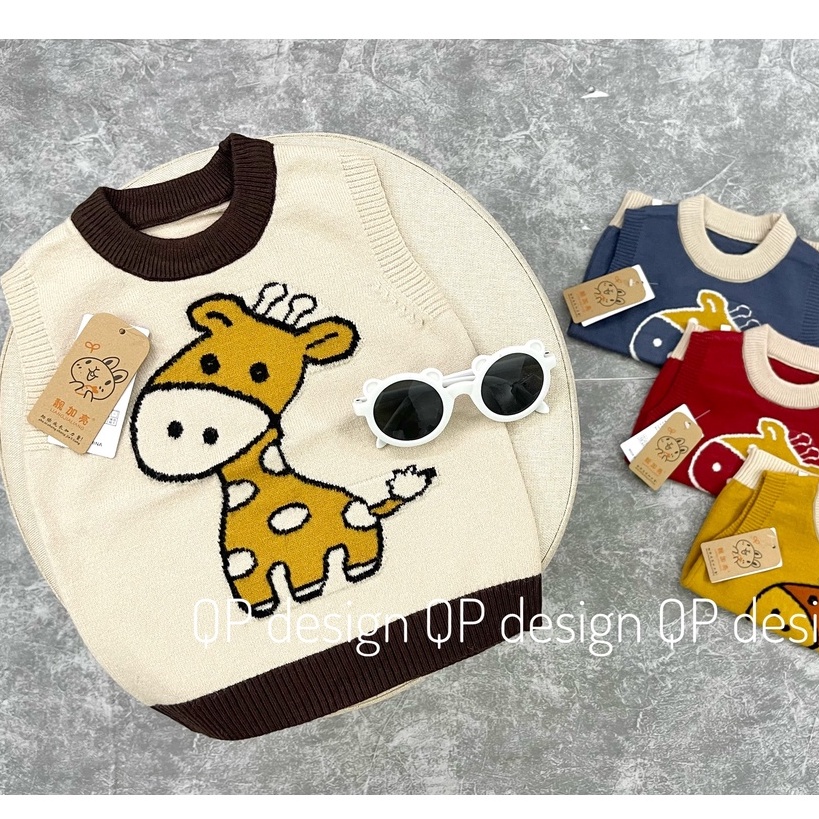 TẾT 2023: ÁO GILE LEN hàng QUẢNG CHÂU hình hưu cao cổ cho bé 8-20kg