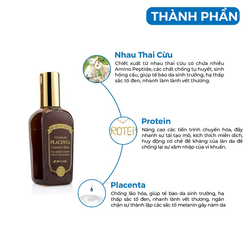 Serum trắng da - Serum nhau thai cừu chống lão hóa trắng da tinh chất nhau thai cừu 3W Clinic 150ml