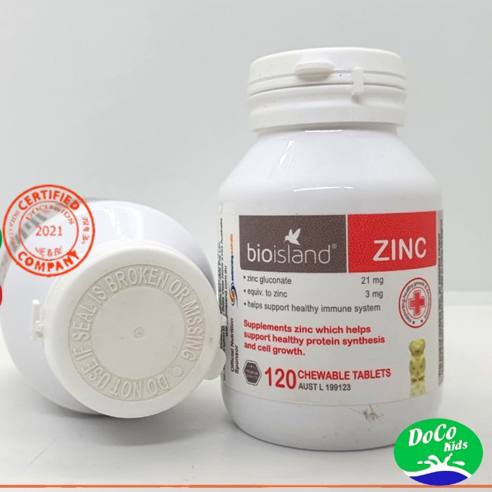 Kẽm ZinC Bio island 120v, Viên uống bổ sung kẽm cho bé từ 1 tuổi - Úc