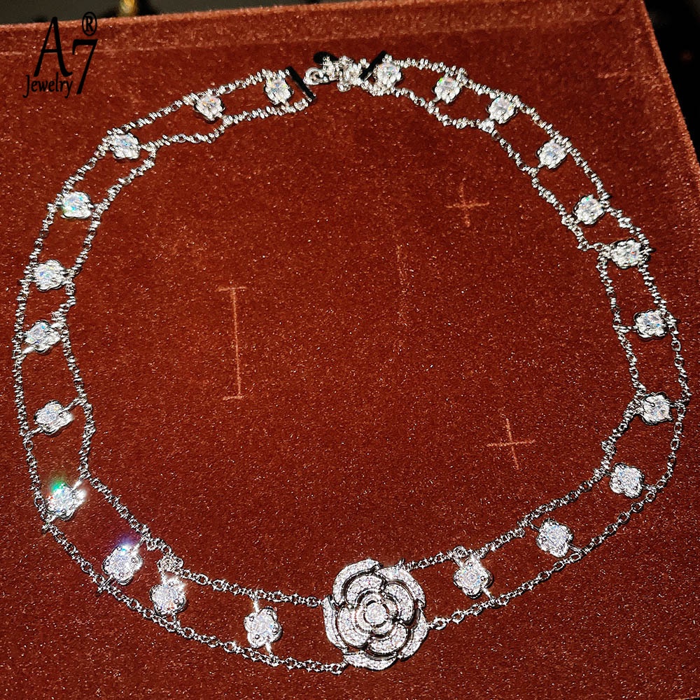 Set Vòng cổ + Khuyên Tai + Vòng Tay Đính Hoa Hồng A7