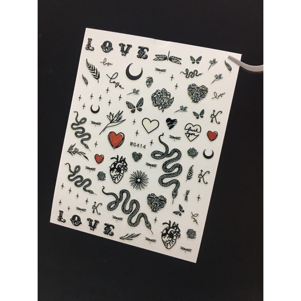 Sticker MÃ WG - sticker nail, miếng dán móng tay
