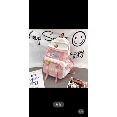 Ba ​​lô Harajuku Hàn Quốc Kèm Phụ Kiện