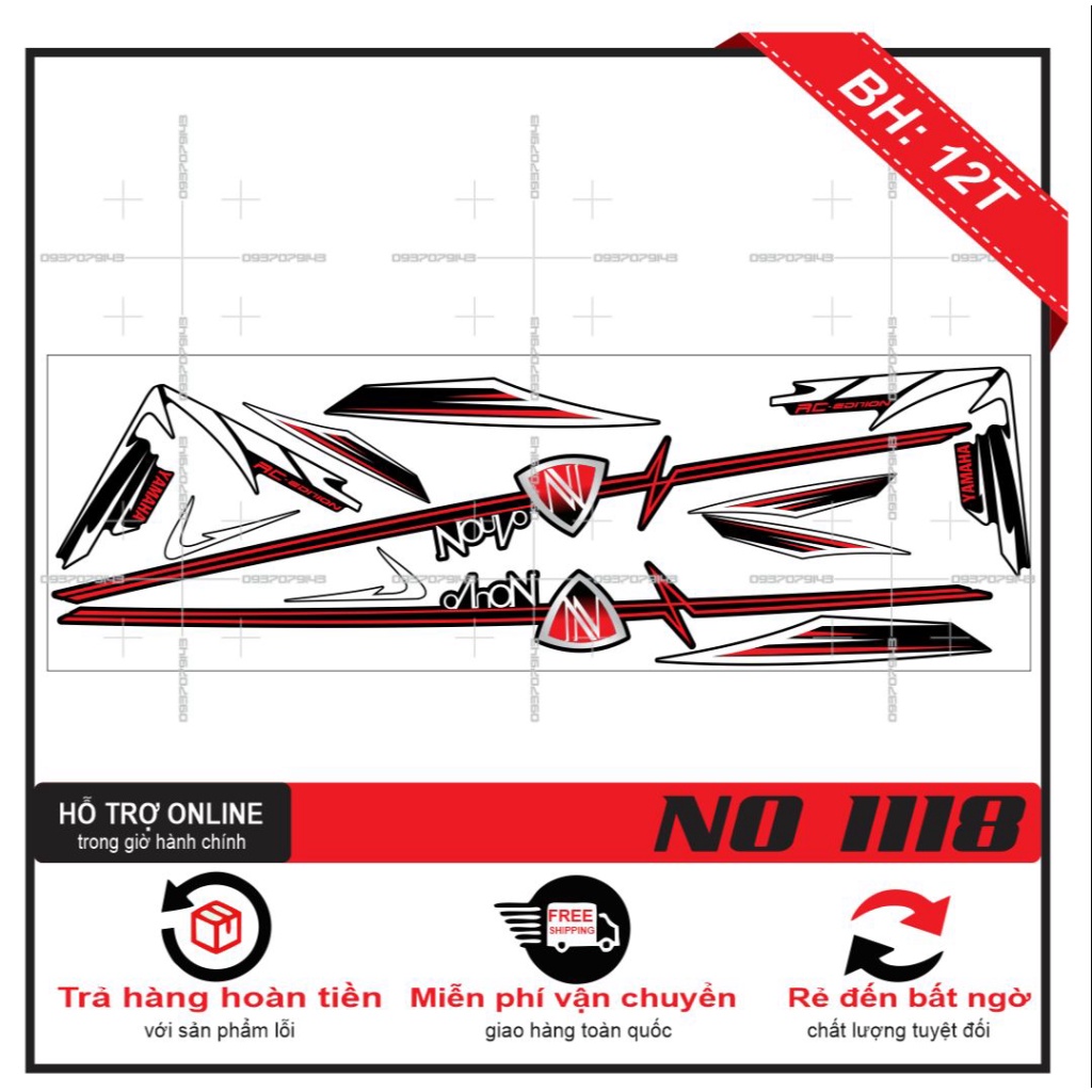 TEM XE NOUVO 4 LX LC DÁN XE ĐEN -- SHIN DECAL 2