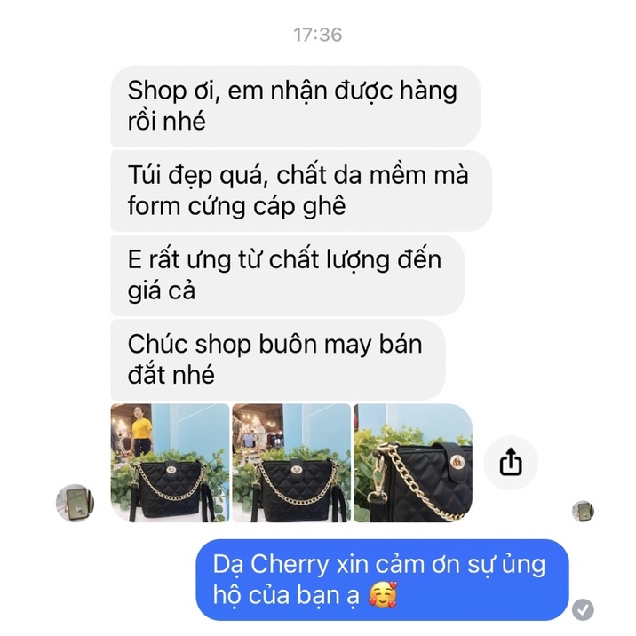 Túi xách nữ đeo chéo công sở trần ô chất da đẹp đi chơi đi tiệc hàng loại 1 Andrey Bag CS666