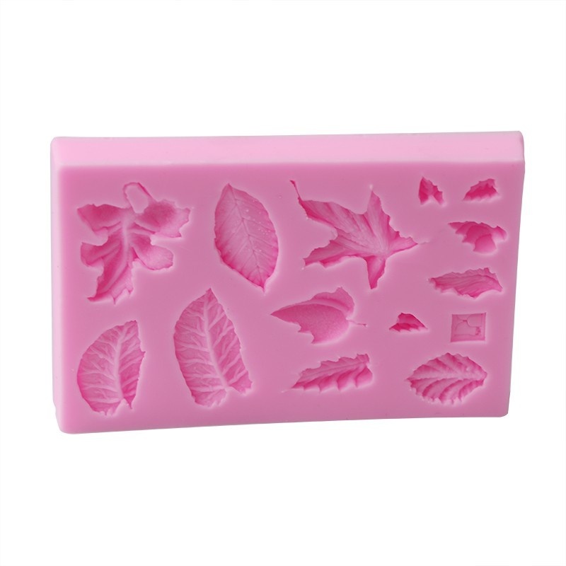 Khuôn Silicone Làm Bánh/Xà Phòng/Kẹo Đường Hình Lá Cây 3D DIY