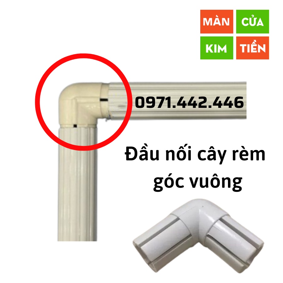 (1 Cái) - Đầu Nối Thanh Treo Rèm Góc Vuông, Cút Nối Hai Đầu Cây Rèm Ngắn Thành Dài - Phụ Kiện Rèm Cửa Kim Tiền