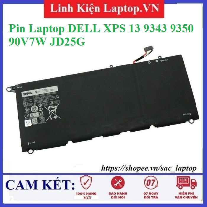 Pin Laptop DELL XPS 13 9343 9350 90V7W JD25G