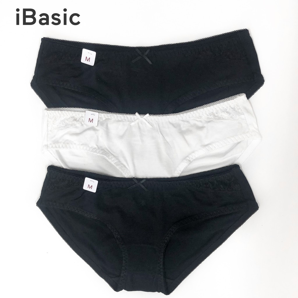 Combo 3 quần lót nữ bikini phối ren iBasic PANW023