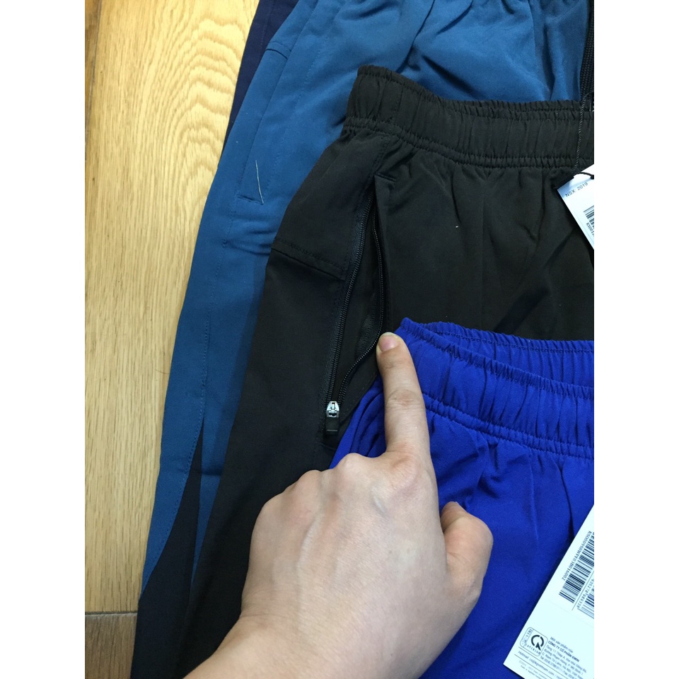 Quần short gió chất thể thao nam KWIN  ASO012S8 - ASO009S8 co giãn 4 chiều, có dây rút, hai túi có khoá kéo