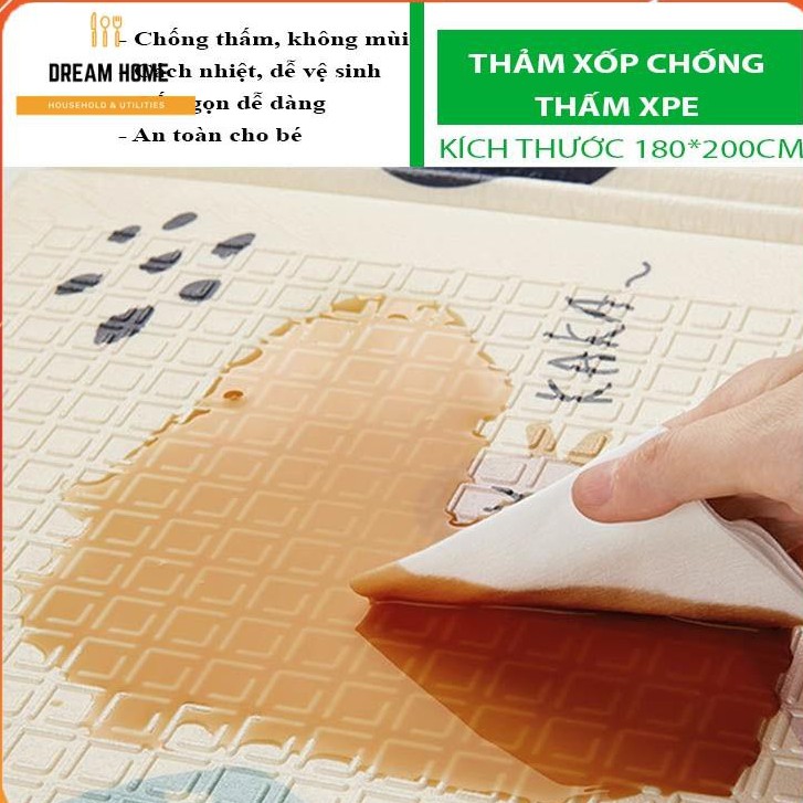 THẢM XỐP GẤP GỌN XPE 1,8m x 2m KIỂU DÁNG HÀN QUỐC DÀNH CHO BÉ