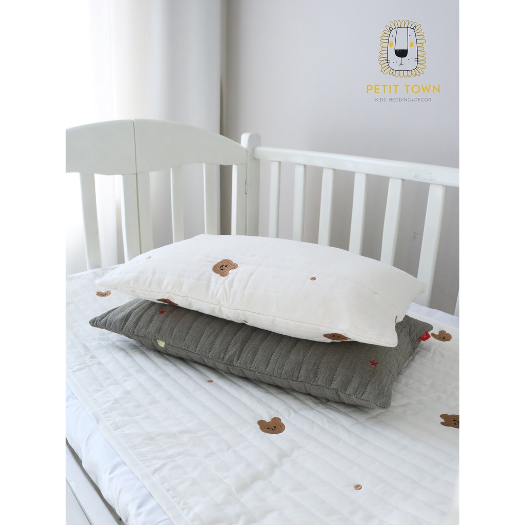 Gối organic cotton 2 lớp bông gòn tự nhiên trẻ em,gối nằm cho bé