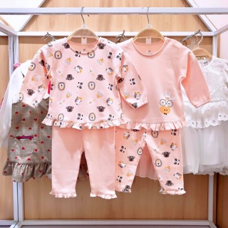 Lullaby bộ áo + quần gấu bèo cài vai 20-19