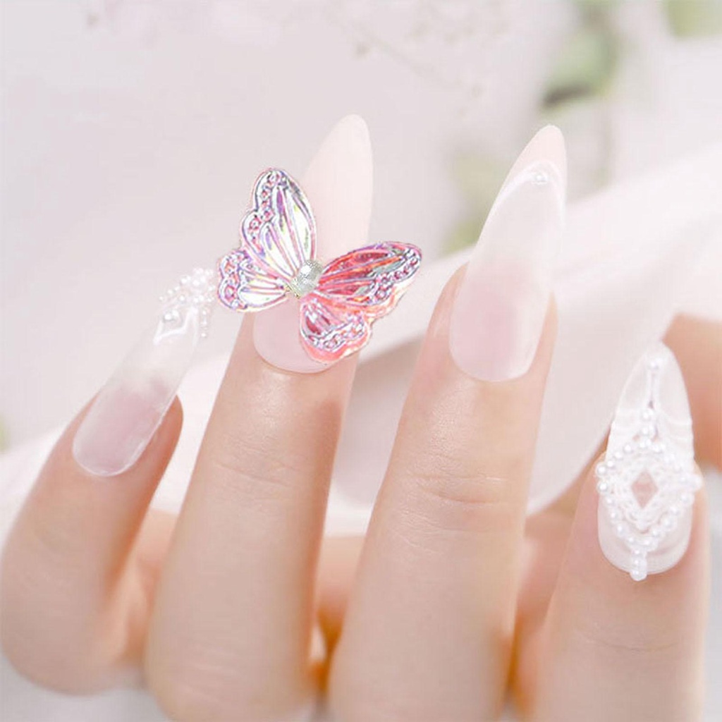 Phụ Kiện Trang Trí Móng Tay Hình Cánh Bướm 3D Xinh Xắn