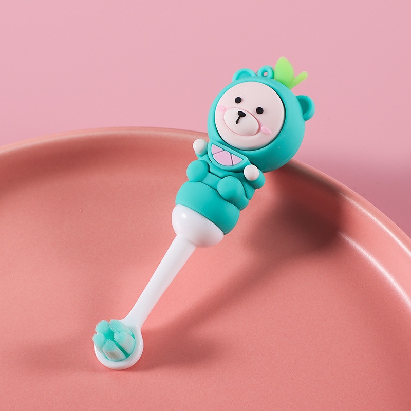 Bàn chải đánh rằng cho bé hình gấu lông siêu mềm tay cầm silicon mềm JIMADO