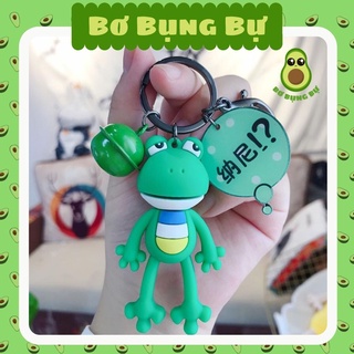 Móc khóa ếch con ngộ nghĩnh vô cùng cute có kèm chuông