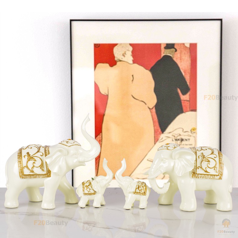 🐘Tượng Cặp Voi Decor 🐘 Đồ trang trí Nội Thất Phòng Khách, Phòng Ngủ Cao Cấp Đẹp Rẻ 💫 F20Beauty 💫 Phong cách hiện đại | BigBuy360 - bigbuy360.vn