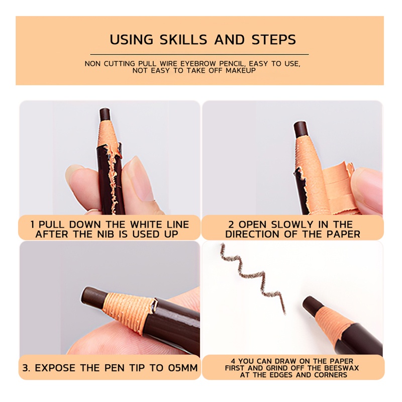 Chì Kẻ Lông Mày GECOMO Chống Nước Lâu Phai Cho Lông Mày Đẹp Tự Nhiên