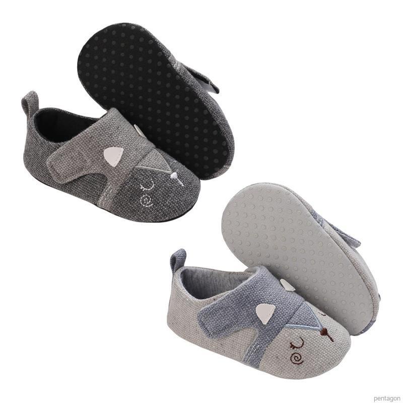 Giày tập đi dành cho bé 0-18 tháng tuổi làm từ cotton đế mềm chống trượt
