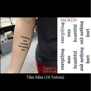 Hình xăm dán chữ B229