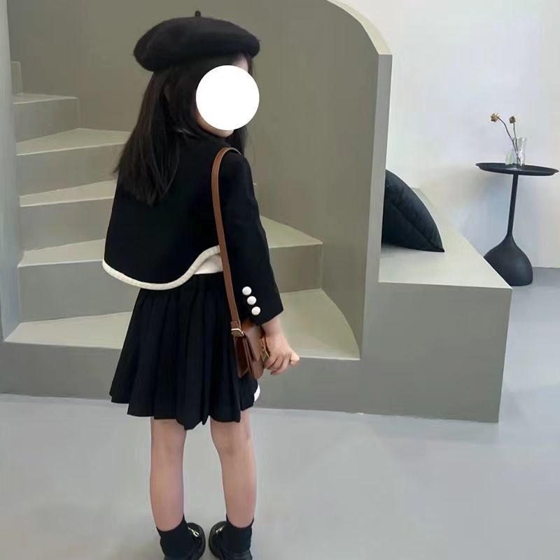 Bộ Áo Cardigan Tay Dài + Chân Váy Thời Trang Mùa Thu 2022 Phong Cách Hàn Quốc Mới Cho Bé Gái