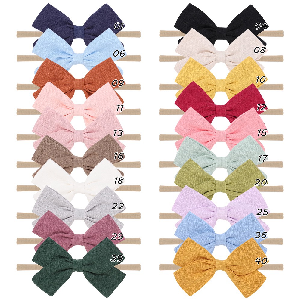 Băng đô KIDSBOWS nylon co giãn đính nơ xinh xắn cho bé gái