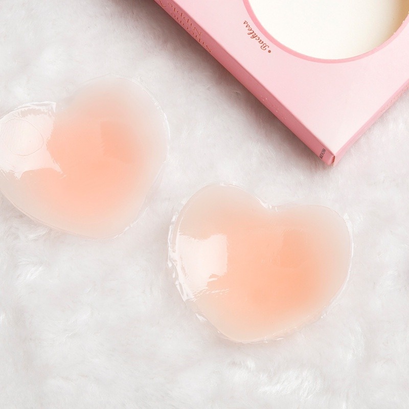 1 Cặp Miếng Dán Ngực Silicone Vô Hình Hình Trái Tim/Bông Hoa Thoải Mái Chống Nấm Mốc Cho Nữ