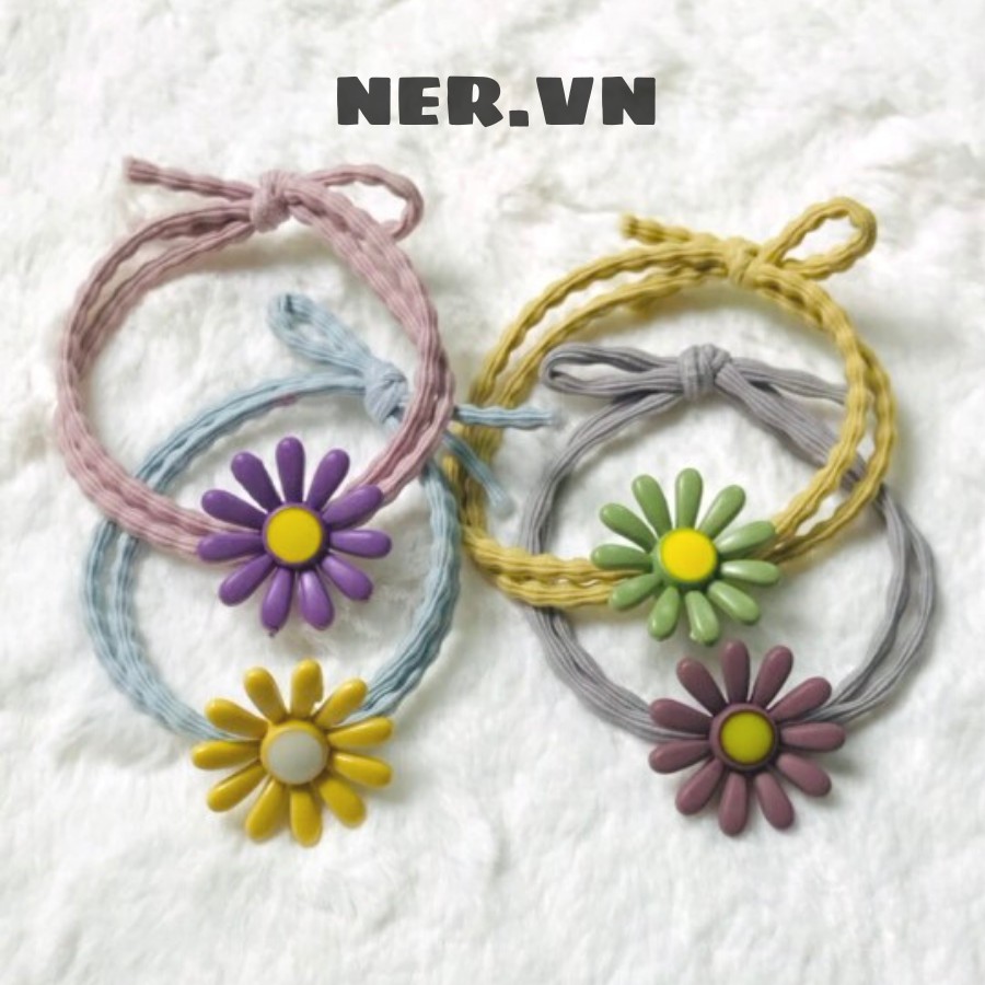 Dây Cột Tóc Hoa Cúc 1k bền đẹp xinh xắn phong cách Hàn Quốc - NER- 2021