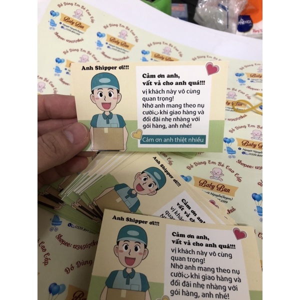 100 tem shipper chỉ việc bóc dán