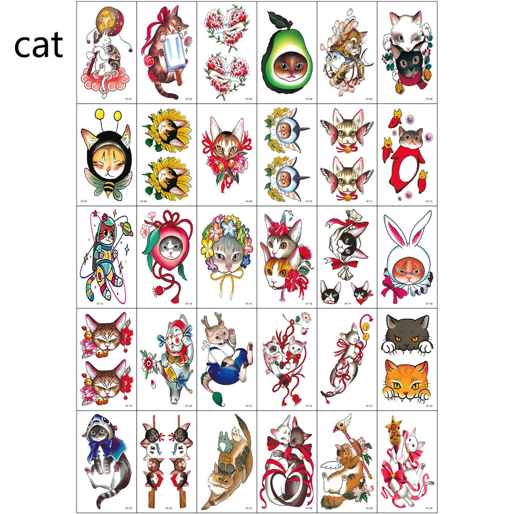 Set 30 hình xăm dán chống nước trang trí cơ thể/cánh tay độc đáo hình xăm 15 ngày