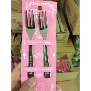 Dĩa inox cho bé tập ăn hình mèo Kitty - Hàng Nhật nội địa