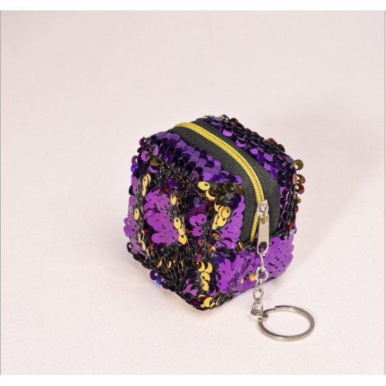 Ví hình hộp mini đính sequin lấp lánh đựng tiền đồng dễ thương | BigBuy360 - bigbuy360.vn