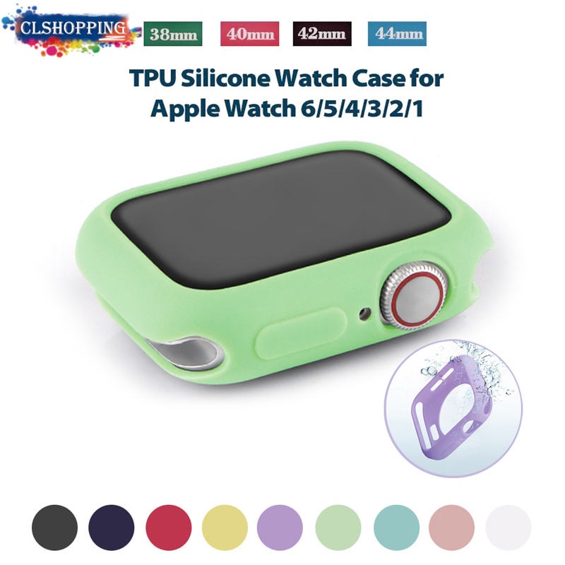 Vỏ bảo vệ silicon mềm thích hợp cho đồng hồ thông minh Apple Watch Series Se 65432 44MM 40MM iWatch 38mm 42MM