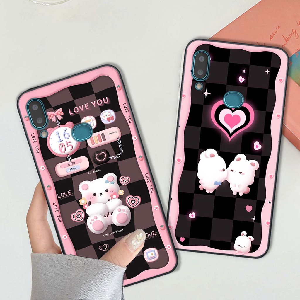Ốp lưng Samsung A10s in hình gấu cute,bò sữa 3D cute dễ thương bảo vệ điện thoại.