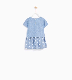 (Sz 12/18m) Váy zara xanh chấm bi