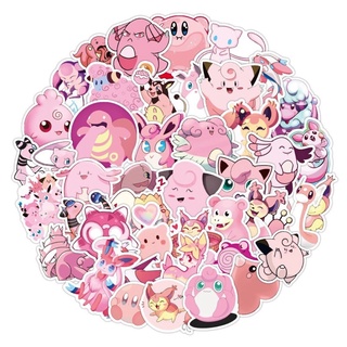 Hìn dán pokemon hồng  Stickers 30-60 cái ép lụa /Ảnh Sticker pokemon Pink