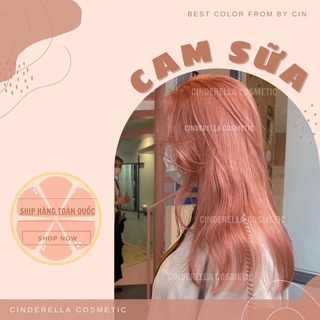 Thuốc nhuộm tóc CAM SỮA(kèm oxi, gang tay)