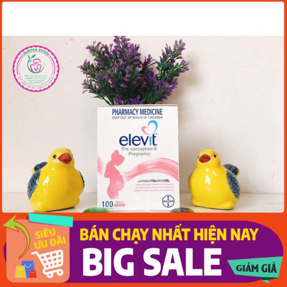 VÔ DỊCH TẦM GIÁ [SALES SỐC] ELEVIT CỦA ÚC HỘP 100 VIÊN - VITAMIN TỔNG HỢP CHO BÀ BẦU-MẪU MỚI VÔ DỊCH TẦM GIÁ