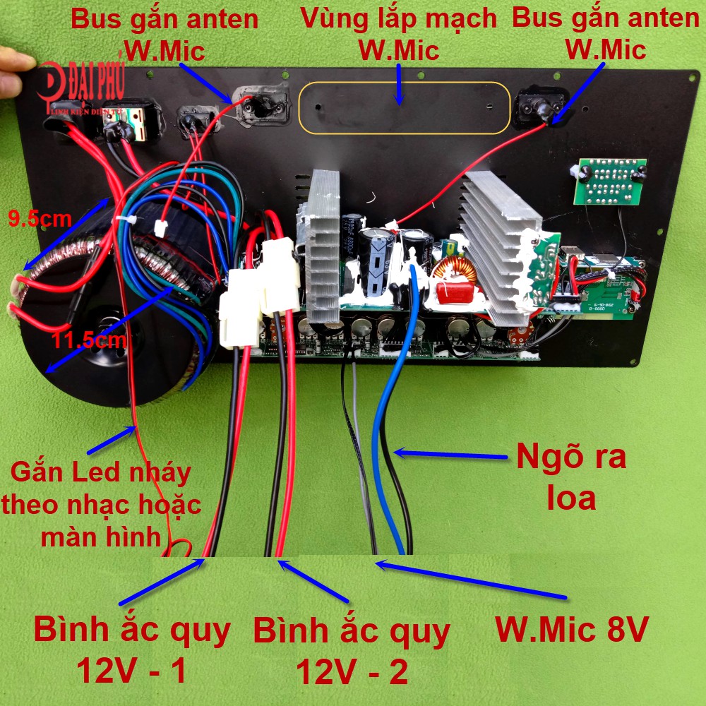 Mạch loa kéo Reverb - Echo + Chống hú công suất lớn 5 tấc đôi công suất 400W - 600W loa kéo 5 tấc đôi Bluetooth Karaoke