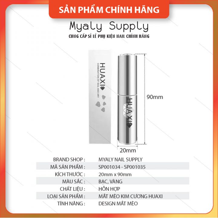 Mắt Mèo Kim Cương Huaxi Flash Vàng Bạc