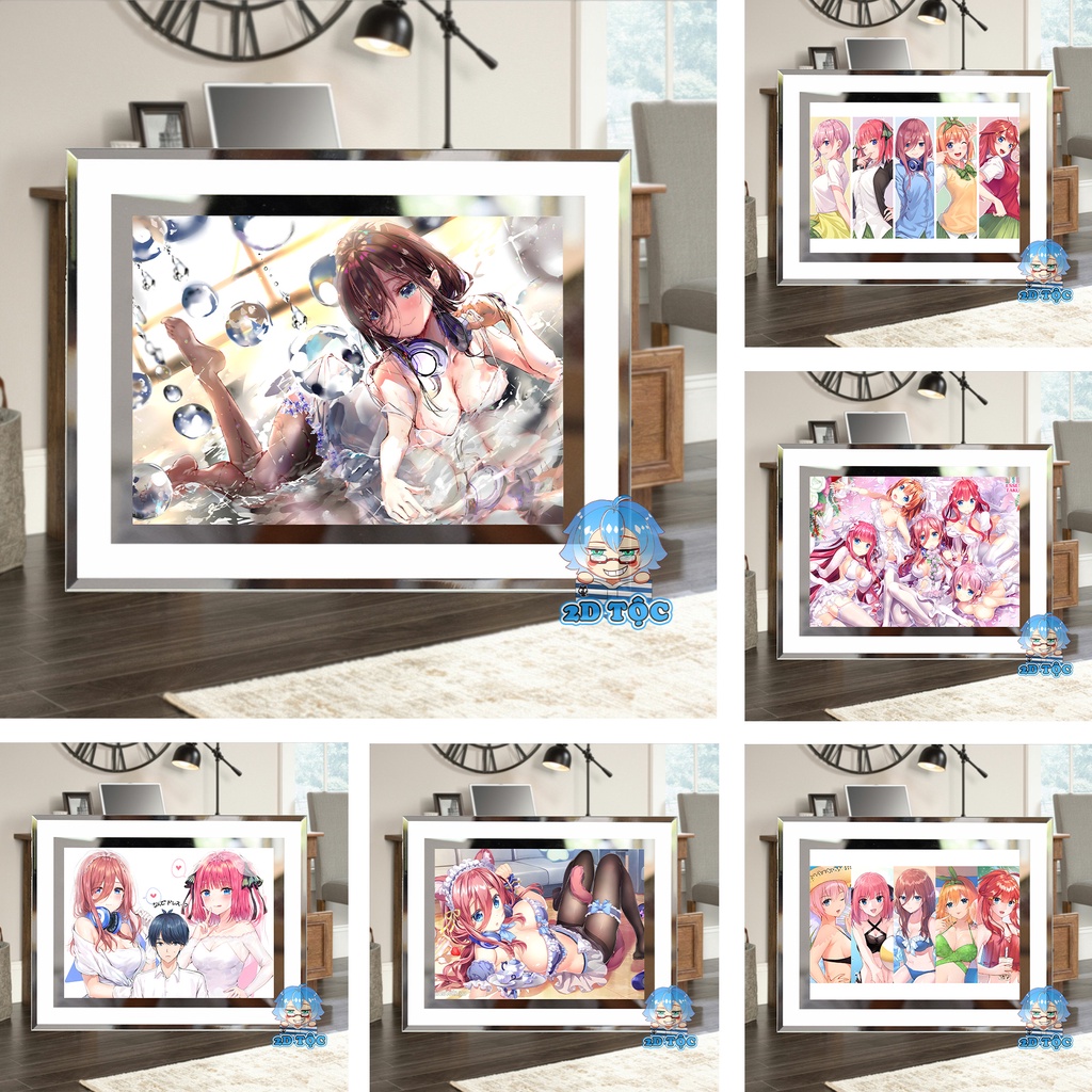 Khung ảnh kính Nakano Miku (11) Anime NHÀ CÓ 5 NÀNG DÂU by 2D Tộc Shop