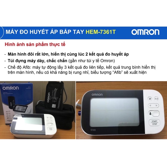 Máy đo Huyết áp tự động Omron HEM-7361T