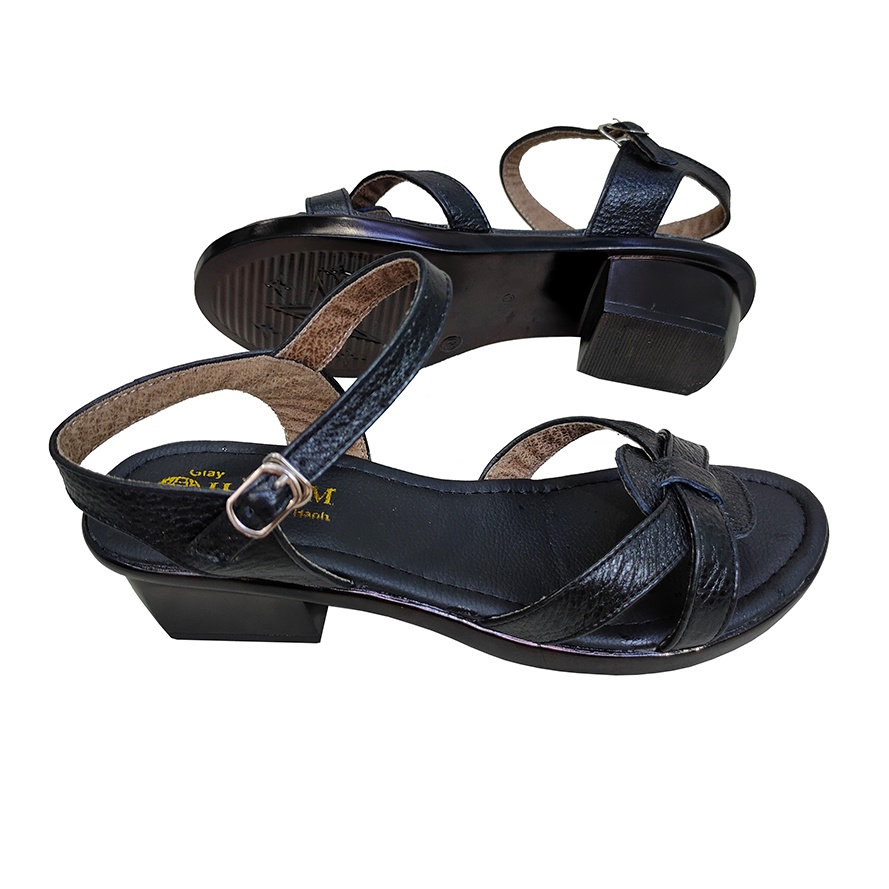 Giày Sandal nữ cao gót 5cm HÀ NAM da bò thật thời trang cao cấp  DNU2128