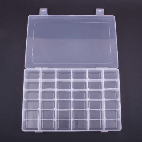 Hộp Đựng Linh Kiện Điện Tử 36 Ngăn Màu Trắng Trong Tiện Lợi (Size: 274 x 176 x 45mm)